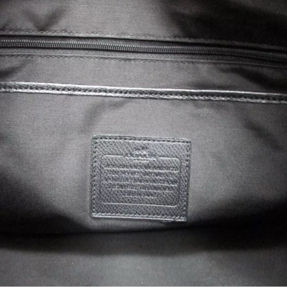 Coach Pleated Leather Tote Navy Blue - Picture 8 of 12